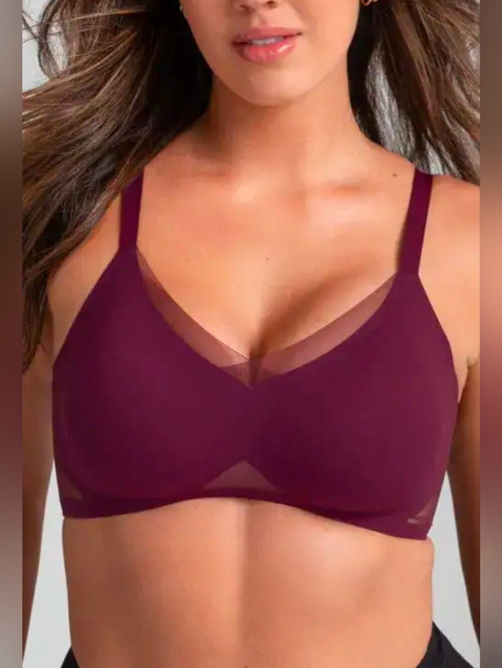 Honeylove Crossover Wireless Seamless Bra - Plum 2X 42C/D